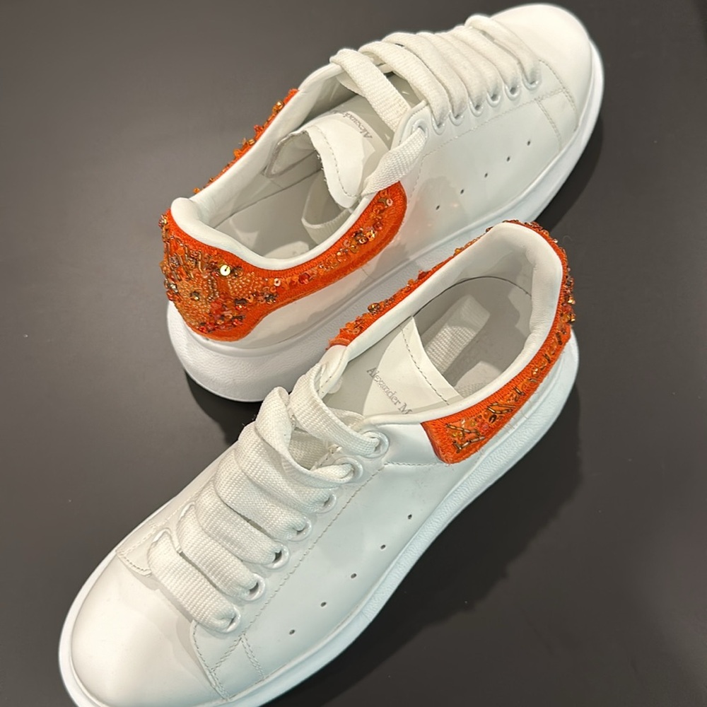 Alexander McQueen Oversized Orange Embellished Sneakers